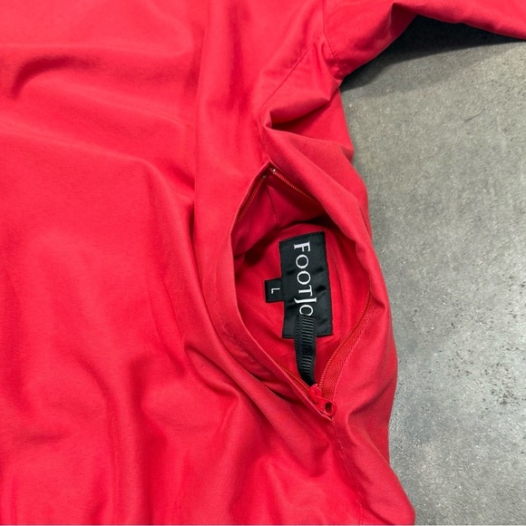 Vintage FootJoy Red Golf Windbreaker Pullover V-Neck Rain Jacket - Picture 4 of 10